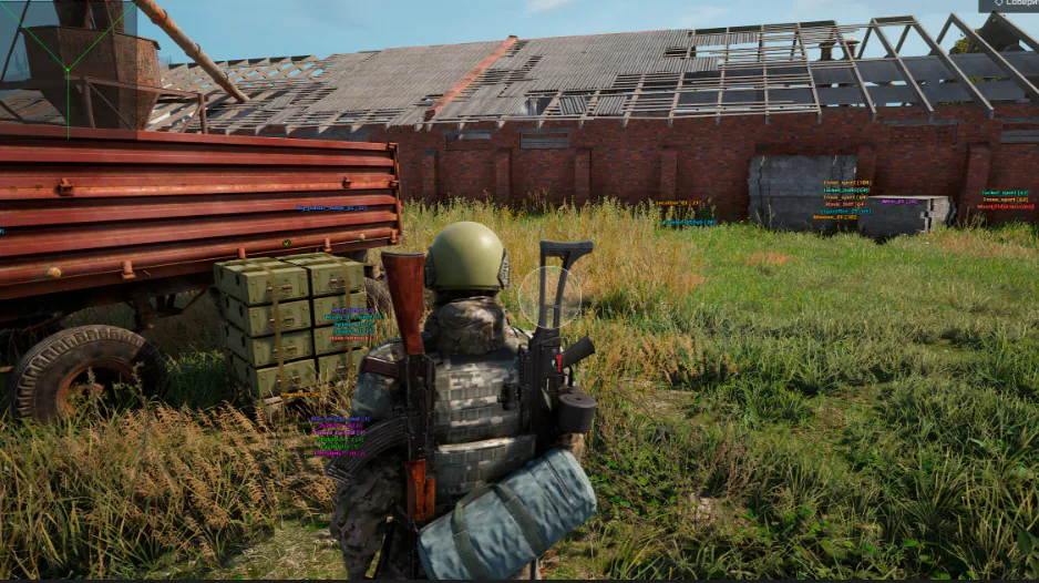 Deadside ESP radar-style player and loot markers in match