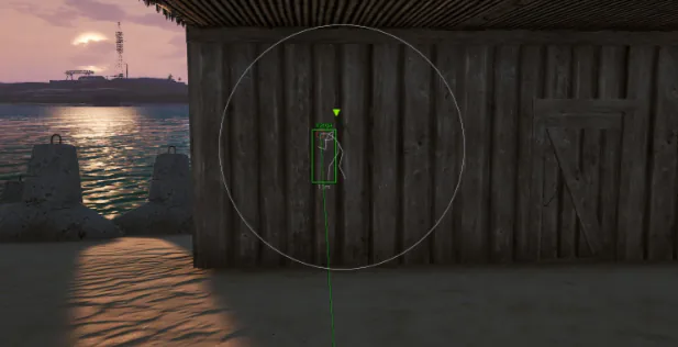 Deadside soft aim and combat overlay during a firefight